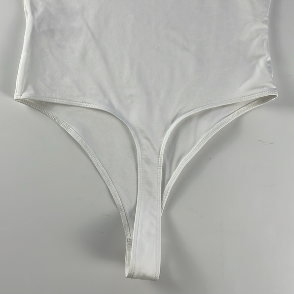 REISS Laurie Square Neck Tank Bodysuit. White. S. - Picture 6 of 13